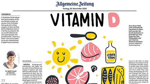 Vitamin D: Wichtiger Helfer im Kampf gegen Corona - Sonderseite in der Allgemeinen Zeitung Mainz (AZ) vom 20. November 2020